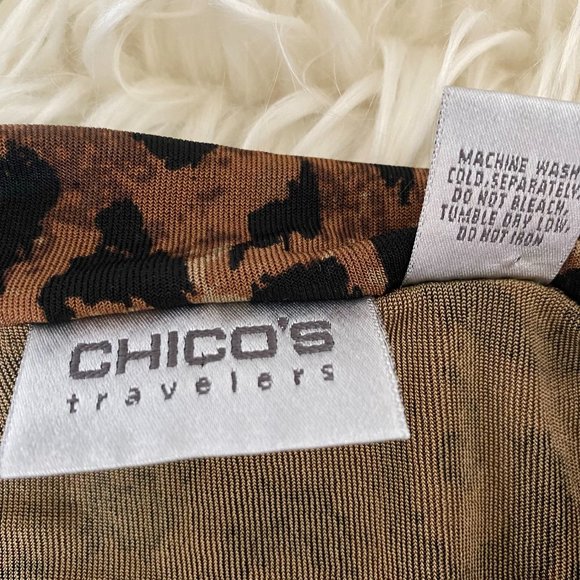 Chico's Travelers Two Piece Animal Print Jacket - Picture 7 of 7